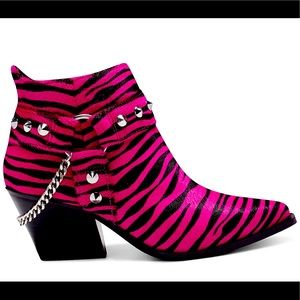 Jessica Simpson hot pink zebra print booties